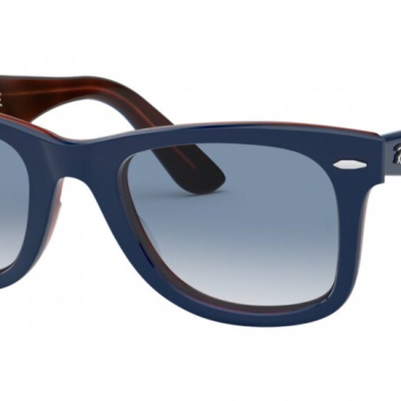 Ray-Ban Wayfarer Color Mix RB2140 12783F Top Blue On Red Havana - Picture 6 of 12